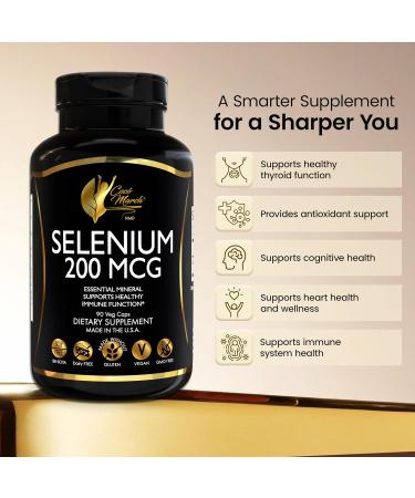 Coc March N.M.D. Selenium 200 mcg Thyroid & Immune Support Supplement Essential Mineral for Metabolism & Antioxidant Defense Gluten Free, Dairy Free & Vegan 3 Month Supply, 60 Capsules - Buy Online on GoSupps.com