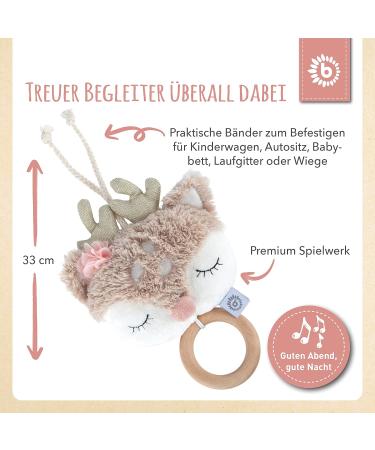 Bieco Comfort Blanket Baby Girl Deer Ella Pink | My Hummy Soft Toy Music Box | Snooze Otter | International Shipping - Buy Online on GoSupps.com
