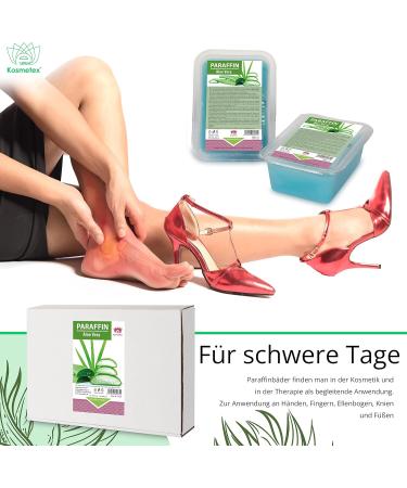 Kosmetex Wellness Aloe Vera Paraffin Bath - Relaxing Hand & Foot Treatment | 10x 500ml Paraffin Wax for Warmers - Buy Online on GoSupps.com