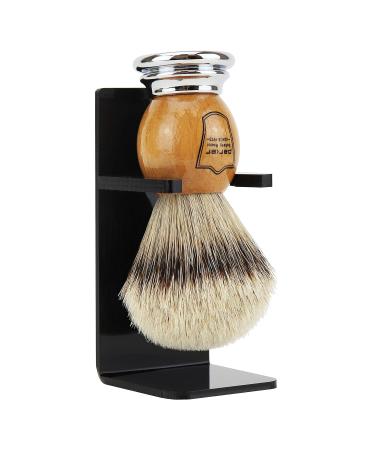 Parker 100% Silvertip Badger Men's Shaving Brush & Stand - Luxury Olivewood | International Shipping Available - Buy Online on GoSupps.com