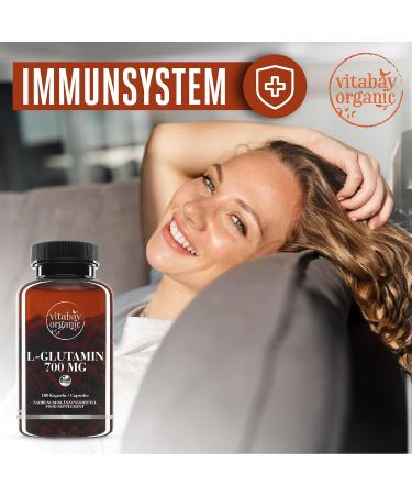 Buy Vitabay L-Glutamine Capsules 700mg - Vegan High-Dose Amino Acid Supplement - 180 Capsules for Optimal Health - Buy Online on GoSupps.com