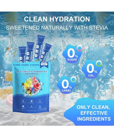 Electrolyte Powder Packets Sugar Free Hydration Drink Mix with 5 Key Electrolytes Magnesium Sodium Potassium Zinc Calcium Vitamin C 30 Travel Packs 6 Fruity Flavors Zero Sugar Keto & Vegan Friendly - Buy Online on GoSupps.com