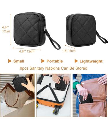 Likesing Sanitary Napkins Storage Bag - Portable Period Kit for Women - Tampon Holder Purse - Leather Menstrual Pouch - Black - Buy Online on GoSupps.com