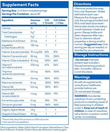 CoraCue Immune Support Liquid Multivitamin for Infants & Toddlers - 2 Fl Oz (Pack of 1) - Buy Online on GoSupps.com