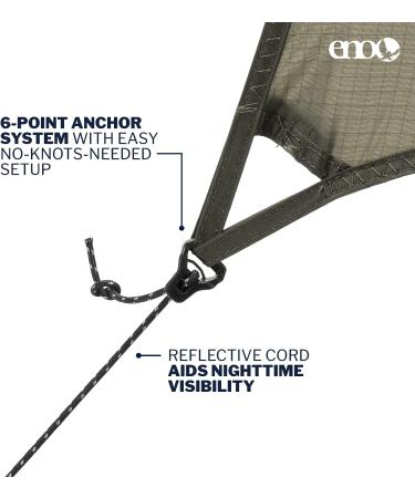 ENO ProFly Rain Tarp - Ultralight Hammock Accessory, Olive | Standard Packaging - Buy Online on GoSupps.com