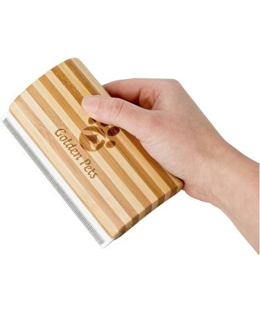 Golden Pets Bamboo Deshedding Brush for Dogs & Cats - Remove Undercoat Medium to Long Hair Size L - Free Nursing Care Included - Buy Online on GoSupps.com
