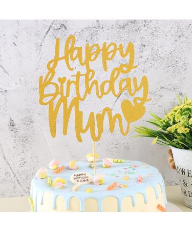 Happy Birthday Mum Cake Topper - Mom Happy Birthday Theme Party Cake Decoration Mother's Birthday Party Cake Topper - Buy Online on GoSupps.com