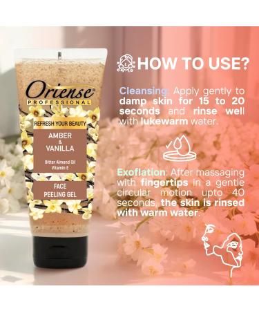Amber & Vanilla Face Cleaning Gel - Exfoliating Apricot Kernel Powder Bitter Almond Oil & Vitamin E | Luxurious Skin Care - 3.3 fl. oz - Buy Online on GoSupps.com