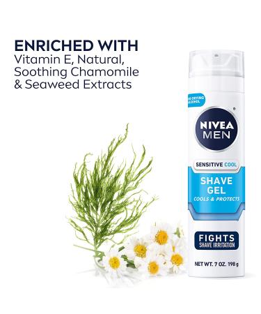 NIVEA MEN Sensitive Cooling Shave Gel - 3 Pack (7 Oz each) with Chamomile and Seaweed Extracts - Buy Online on GoSupps.com