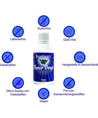 Foodtastic Blueberry Flavor Drops 50ml | Calorie-Free & Sugar-Free Aroma | Enhance Your Culinary Creations with Flavrops - Buy Online on GoSupps.com