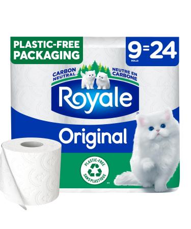 Royale Original Recyclable Paper Pack 9 Equal 24 Toilet Paper Rolls 327 Sheets per roll