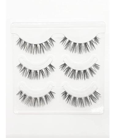 Natural Look Soft Cartoon Anime Eyes False Lashes - 3 Pairs (House Lashes) - Buy Online on GoSupps.com