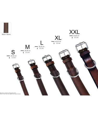 Premium Leather Sniffing Fans Dog Collar - Padded Robust & Adjustable for Large Medium & Small Dogs (XL 46-55cm Brown) - Buy Online on GoSupps.com