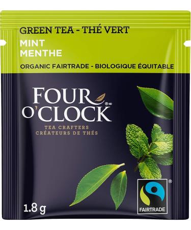 Four O'Clock Mint Green Tea Organic Fairtrade Non-Gmo Kosher Gluten-Free 80 Teabags - Buy Online on GoSupps.com
