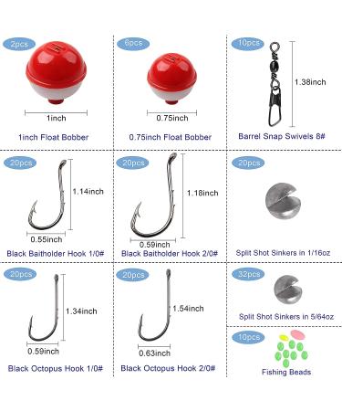 160pcs Fishing Bobbers Tackle Kit with Assorted Hooks & Terminal Tackle - Trout, Catfish, Panfish - Buy Online on GoSupps.com