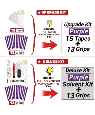 SAPLIZE CC02 Rubber Golf Grips Upgrade Kit - 13 Grips with 15 Tapes, Deluxe Kit Available - 6 Pure Colors, Anti-Slip, Standard/Midsize Purple Grips - Buy Online on GoSupps.com
