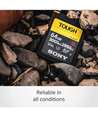 Sony TOUGH-G 64GB SDXC UHS-II Card V90 CL10 U3 - R300MB/S W299MB/S, Black - Buy Online on GoSupps.com