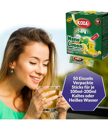 Koza Mint Lemon Instant Beverage Powder Sticks 50 Pack | Hot & Cold Drink Mix | Turkish Tea & Iced Tea Powder | Refreshing Fruit Tea | Shop Now! - Buy Online on GoSupps.com
