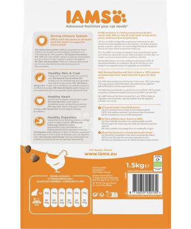 IAMS Dry Cat Food with Chicken for Ages 1-6 Years - 1.5 kg Pack | High-Quality Nutrition for Your Cat - Buy Online on GoSupps.com