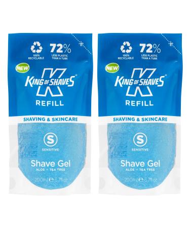 King of Shaves Sensitive Shave Gel Refill Pouch 2 x 200ml 2 x 200ml Refill