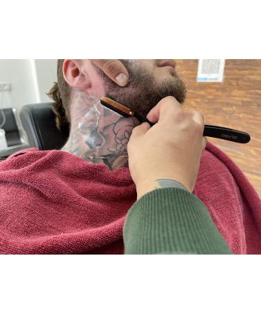 Professional Matt Black Razor with 24K Gold Accents & Bio-Wood Handle - Mustache & Beard Grooming Set - Includes 1 Black Razor + 1 Wooden Handle Razor - International Shipping Available - Buy Online on GoSupps.com