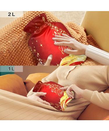 KCL Deci Hot Water Bottle with Cover - 2L Christmas Tree Star Design | Foot Warmer & Pain Relief | Hot & Cold Therapy for Cramps - Buy Online on GoSupps.com