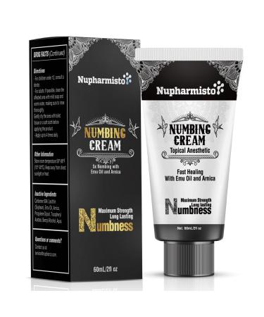 Numbing Cream Maximum Strength: Long Lasting Extra Relief with Menthol Arnica and Emu Oil 60ml 60ml 1