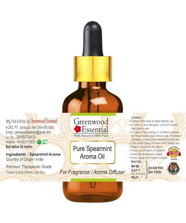 Buy Greenwood Essential Natural Green Mint Aroma Oil - Therapeutic Quality 10ml for Aroma Diffuser | Fast International Shipping - Buy Online on GoSupps.com