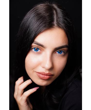 Buy Blue Crazy Colored Contact Lenses - Annual Anime Soft Lenses for Cosplay Carnival & Halloween | 2 Pieces + Containers - Buy Online on GoSupps.com