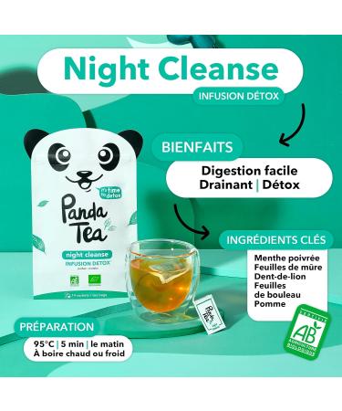  Panda Tea Panda Tea - Organic Detox Tea and Infusion - 28 Cotton Tea Bags - 14-Day Challenge - Certified Organic - Buy Online on GoSupps.com
