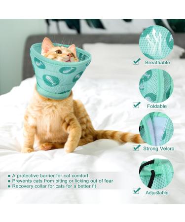 Deaguid Adjustable Cat Cone Collar Soft Large Foldable Cat Recovery Collars & Cones Elizabethan Pet Recovery Collar Cat and Small Dog for Surgery and Lnjuries (Green L) - Buy Online on GoSupps.com