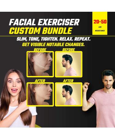 Jawzrsize Pop N Go and Custom Fit Jaw Enhancer Bundles- Jaw Face and Neck Exerciser and Toner Guys Pack - Buy Online on GoSupps.com