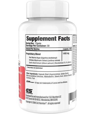 Vanish HPV Support Supplements - Shiitake Mushroom & Red Marine Algae - Immune System Booster - 60 Capsules - Buy Online on GoSupps.com