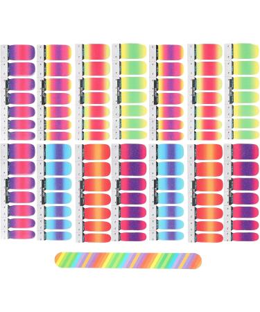 Agatige 14 Sheet Full Wraps Nail Polish Stickers Nail Gel Polish Strips Self-Adhesive Gradient Color Full Nail 3D Gradient Color Sticker Sheets for Nail Wrap Stickers Decals - Buy Online on GoSupps.com