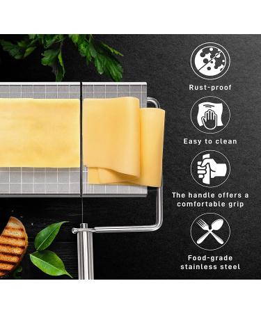 Cheese Slicer with Wire - Accurate Size Scale, Ideal for Charcuterie Boards - Includes 8 Extra Wires - Buy Online on GoSupps.com