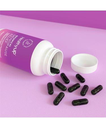 HealthyUp Botanical Menopause Relief Supplements for Women - Night Sweats & Hot Flash Relief, Better Sleep - Clinically Researched Ingredients - 60 Veg Capsules - Estrogen & Soy Free - Buy Online on GoSupps.com