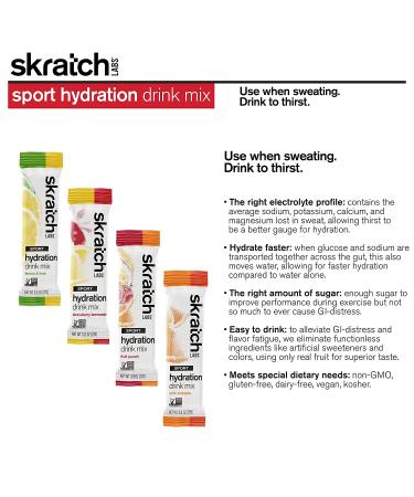 SKRATCH LABS Hydration Packets Variety Pack - Electrolyte Powder for Athletes | 20 Single Serving Packets | Gluten Free, Vegan, Kosher - Buy Online on GoSupps.com