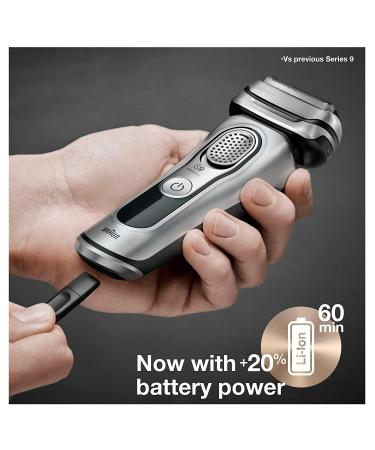 Braun Series 9 9390cc Electric Razor for Men | Waterproof Foil Shaver with Pop-Up Trimmer | Wet & Dry Shave | SmartCare Center | Silver - Buy Online on GoSupps.com
