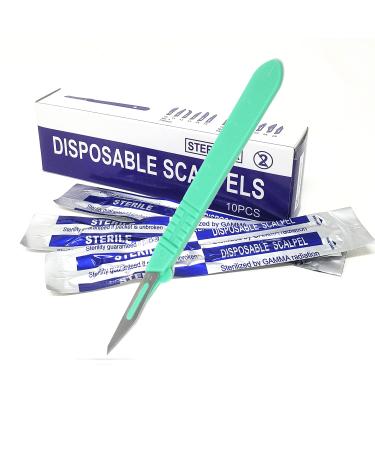 Disposable Sterile Scalpel 11  Podiatry & Professional Corn Callous Knife  Precision Carbon-Steel Blades with Plastic Handle - Individual Pouches - Podiatry Pedicure  Wart Removal & More - Box of 10