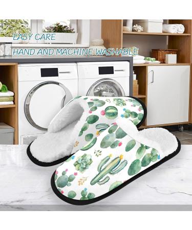 RPlife Spa Slippers - Soft Comfortable Women s House Slippers with Green Watercolor Cactus & Succulents - Perfect for Guests - Buy Online on GoSupps.com