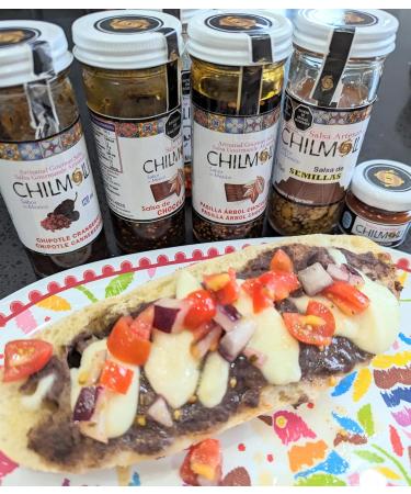Chilmolli chipotle and peanut authentic Mexican artisanal gourmet macha salsa/Salsa macha de chile chipotle con cacahuate/Chipotle arachide 120ml medium hot Chipotle Peanut - Buy Online on GoSupps.com