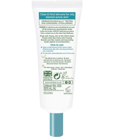 Simple Daily Skin Detox Spot Cream & Moisturiser SOS Clearing Booster 8x25 ml - Buy Online on GoSupps.com