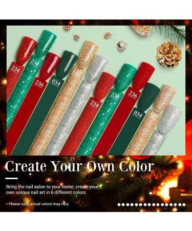 AZUREBEAUTY Glitter Nail Dip Powder Set - 6 Colors for Festive French Manicures | DIY Christmas Gifts - Buy Online on GoSupps.com