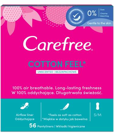 Carefree Cotton Feel Normal panty liners 56 Count (Pack of 1) 56 count (Pack of 1) Cotton Feel Normal - Buy Online on GoSupps.com