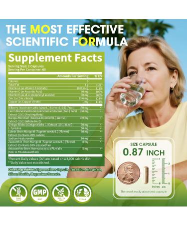 Lutein Eye Vitamins 14 in 1 Supplement Eye Vitamins for Ocular Health, Dry Eye Support, Memory & Focus Supplement, Contains Lutein, Zeaxanthin, Zinc, Vitamins A/C/E, 120 Capsules 120 Count (Pack of 1) - Buy Online on GoSupps.com