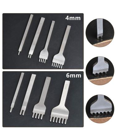 8-Piece Akamino Leather Chisel Set - 4mm & 6mm Prong Leather Craft Kits for Stitching & Hole Punching - Buy Online on GoSupps.com