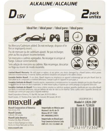 Buy Maxell 723020 Alkaline Battery D Cell 2-Pack | Long-lasting Power | Fast International Shipping - Buy Online on GoSupps.com