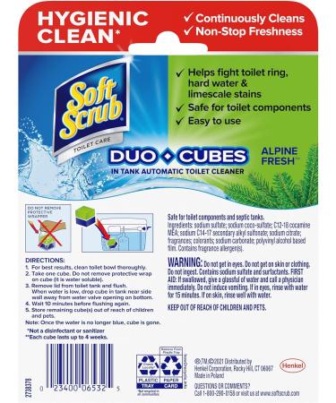 Soft Scrub In-Tank Toilet Cleaner Duo-Cubes - Alpine Fresh 4 Count (Pack of 2) | International Shipping Available - Buy Online on GoSupps.com