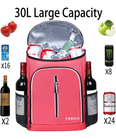 Forich Waterproof Soft Cooler Backpack - Insulated Leak Proof Portable Bag for Work, Travel, Beach, Camping - Watermelon Red - Buy Online on GoSupps.com