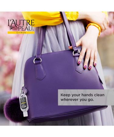 Travel Hand Sanitizer Gel with Aloe Vera & Vitamin E - Citrus Scented Alcohol-Based Instant Cleaner | L AUTRE PEAU 1oz 6 Pack with Carabiner Clip - Buy Internationally - Buy Online on GoSupps.com